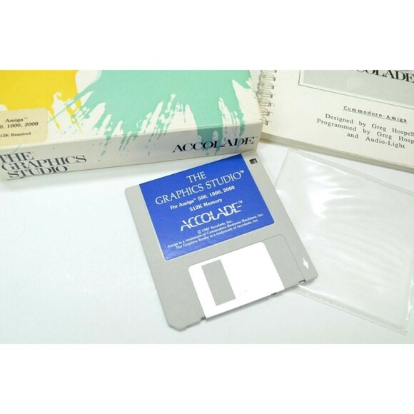 Amiga Graphics Software Studio Accolade Manual Disk 1987 Commodore Works - Picture 4 of 6